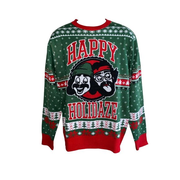 Cheech & Chong "Happy Holidaze" Ugly Christmas Sweater Size M/L - Picture 1 of 7